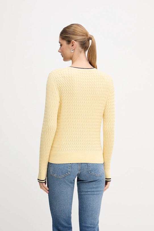 Ρούχα Βαμβακερό πουλόβερ Tommy Hilfiger WW0WW44987 κίτρινο