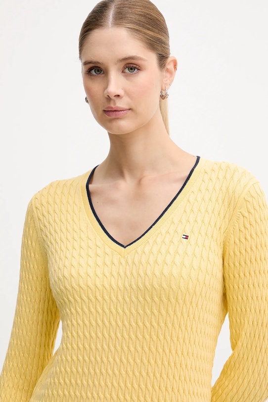 Bavlněný svetr Tommy Hilfiger žlutá WW0WW44987