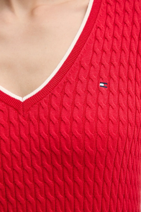Tommy Hilfiger sweter bawełniany WW0WW44987 czerwony