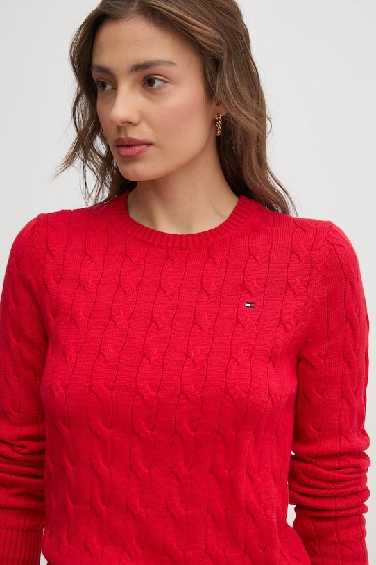 Bavlněný svetr Tommy Hilfiger červená WW0WW45207