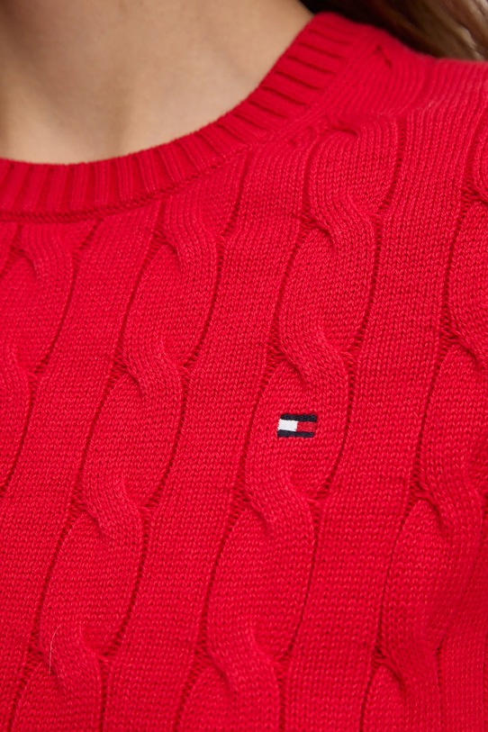 Bavlněný svetr Tommy Hilfiger WW0WW45207 červená