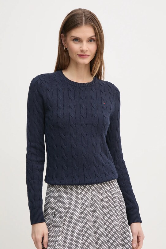 Tommy Hilfiger pulover de bumbac subtiri bleumarin WW0WW45207