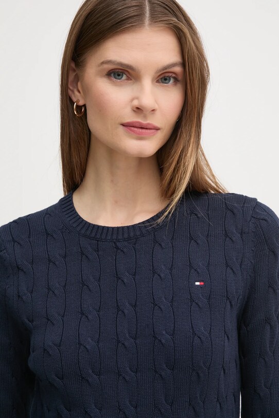 Tommy Hilfiger pulover de bumbac bleumarin WW0WW45207
