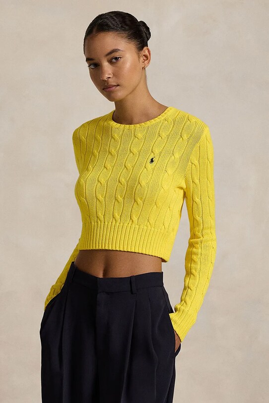 Bombažen pulover Polo Ralph Lauren 211959283 rumena