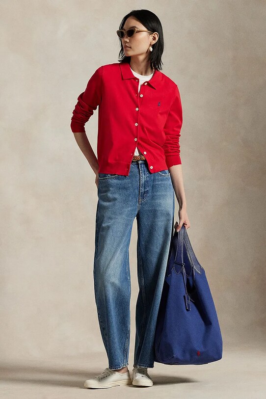 Одежда Хлопковый кардиган Polo Ralph Lauren 211959285 красный