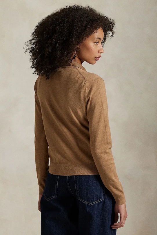 Polo Ralph Lauren pamut kardigán 211959285 bézs SS25