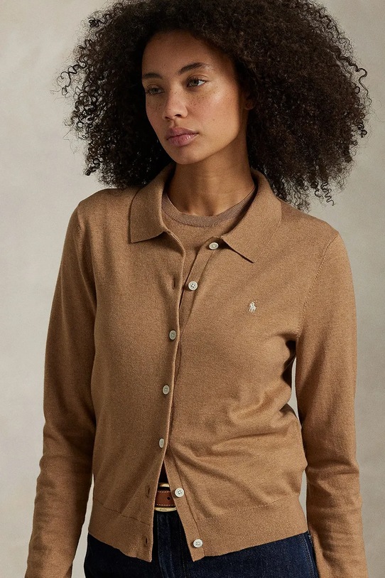 Polo Ralph Lauren pamut kardigán bézs 211959285