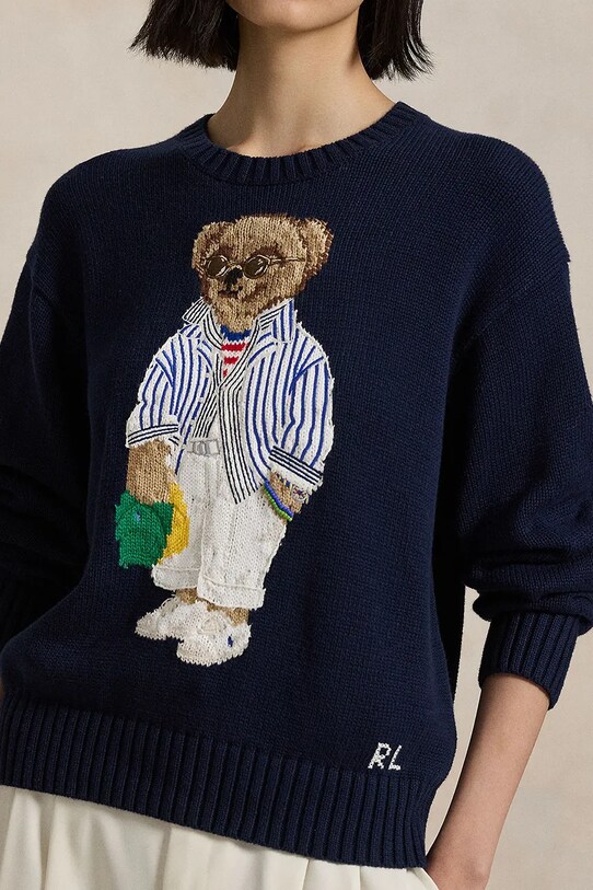 Бавовняний светр Polo Ralph Lauren темно-синій 211959288