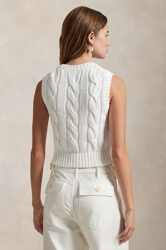 Bavlnený sveter Polo Ralph Lauren 211959295 biela SS25