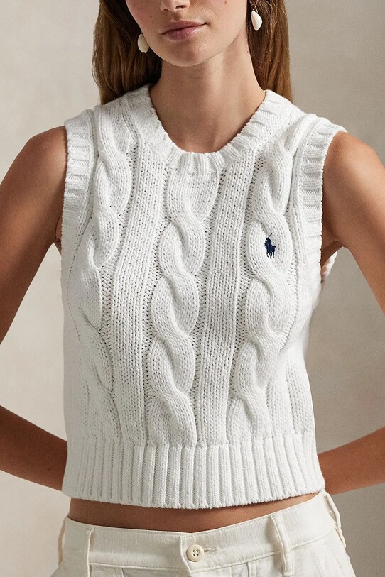 Бавовняний светр Polo Ralph Lauren білий 211959295