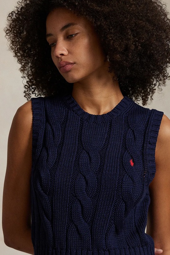 Хлопковый свитер Polo Ralph Lauren голубой 211959295