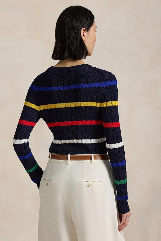 Bombažen pulover Polo Ralph Lauren 211960015 mornarsko modra SS25