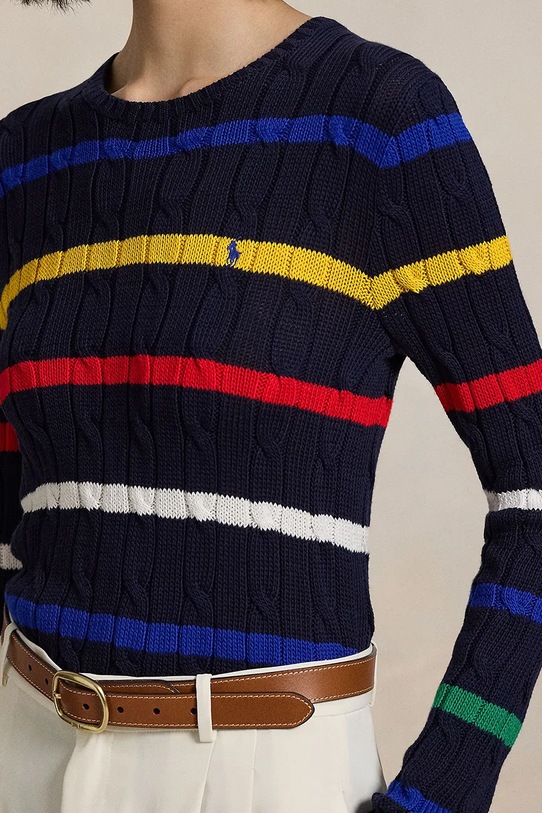 Bombažen pulover Polo Ralph Lauren mornarsko modra 211960015