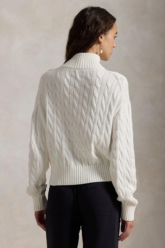 Хлопковый свитер Polo Ralph Lauren 211963467 белый SS25