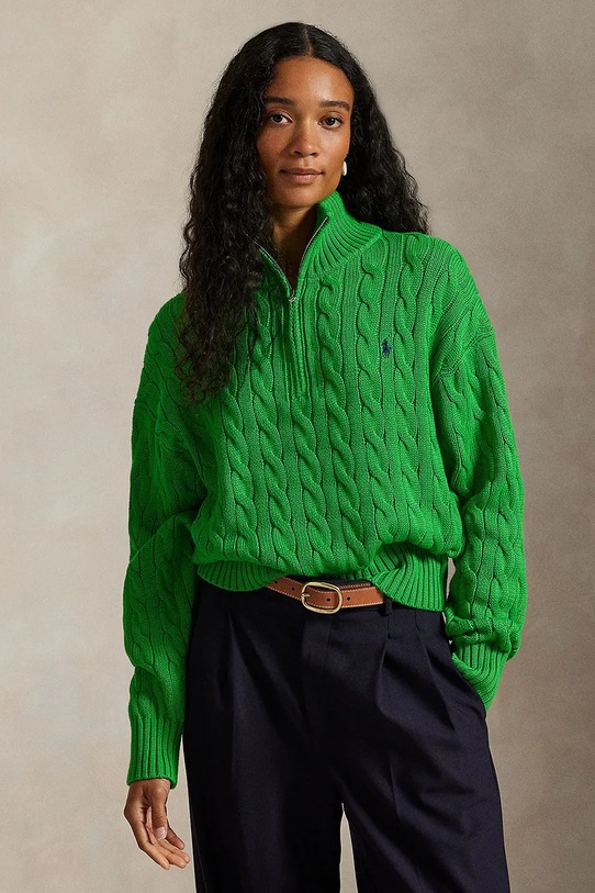 Polo Ralph Lauren sweter bawełniany bawełna zielony 211963467