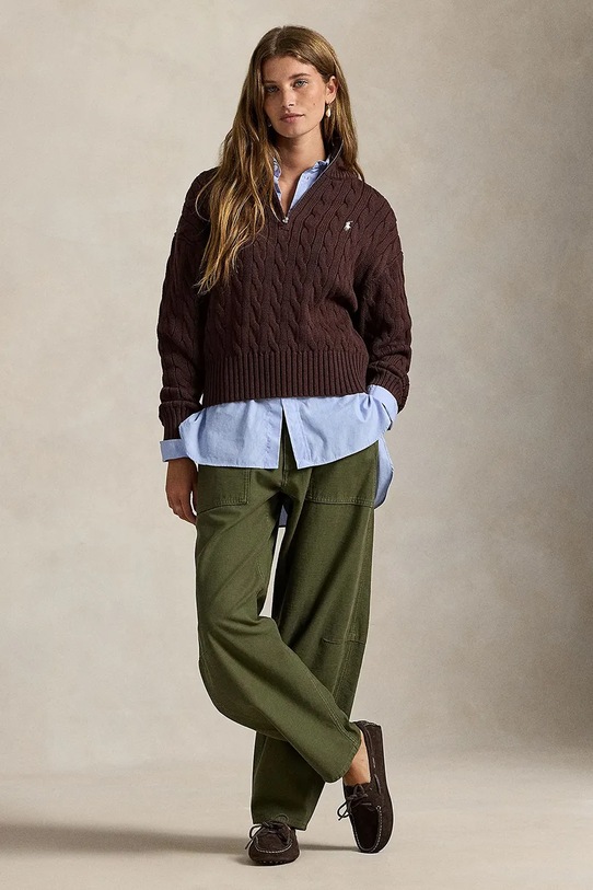 Polo Ralph Lauren sweter bawełniany 211963467 brązowy