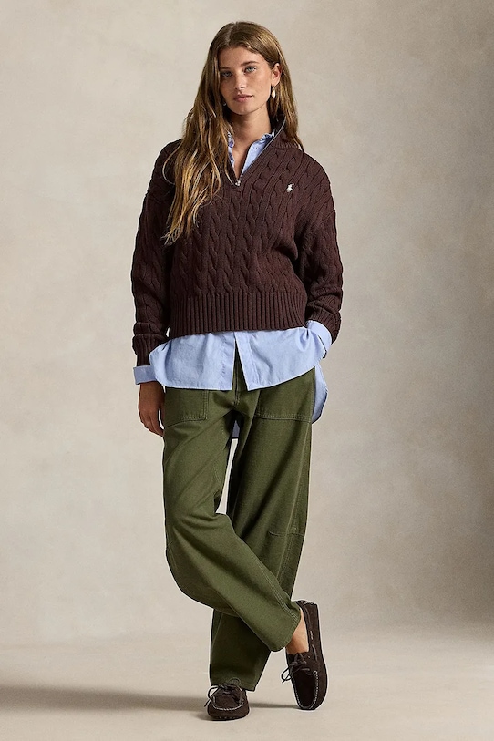 Polo Ralph Lauren sweter bawełniany 211963467 brązowy