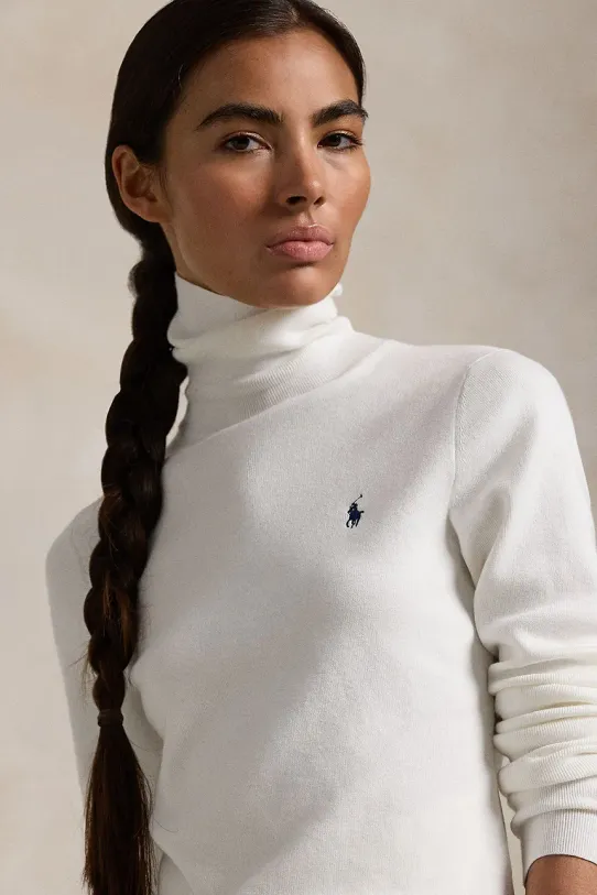 Памучен пуловер Polo Ralph Lauren бял 211959287