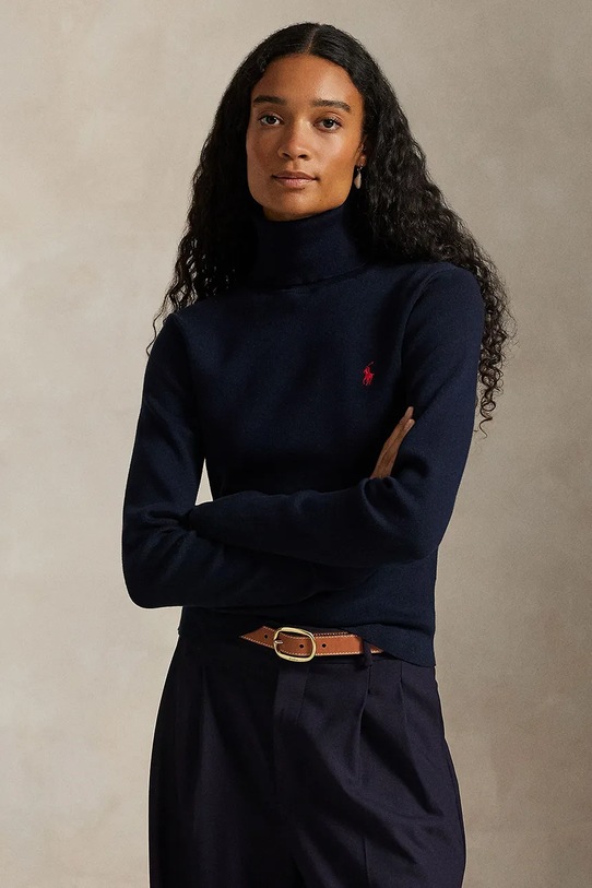 Polo Ralph Lauren sweter bawełniany bawełna granatowy 211959287