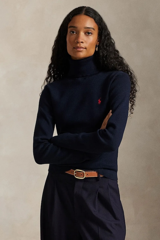 Polo Ralph Lauren sweter bawełniany bawełna granatowy 211959287