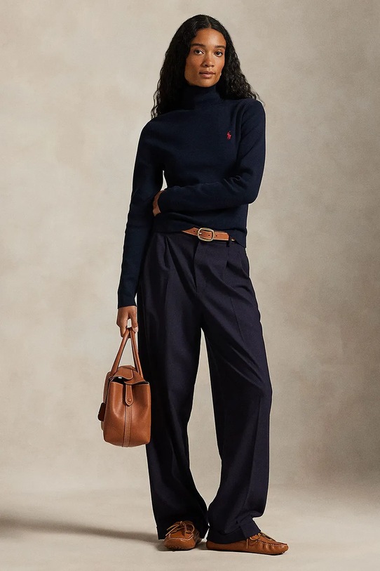 Odzież Polo Ralph Lauren sweter bawełniany 211959287 granatowy