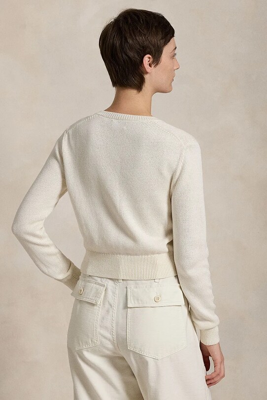 Polo Ralph Lauren kardigan bawełniany 211959296 biały SS25