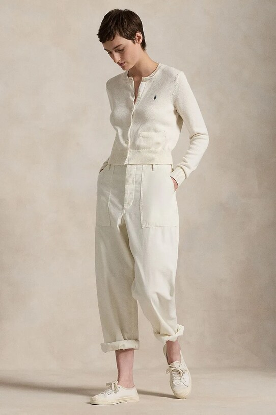 Odzież Polo Ralph Lauren kardigan bawełniany 211959296 biały