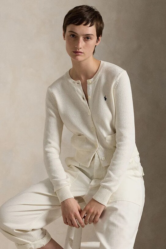 Polo Ralph Lauren kardigan bawełniany 211959296 biały