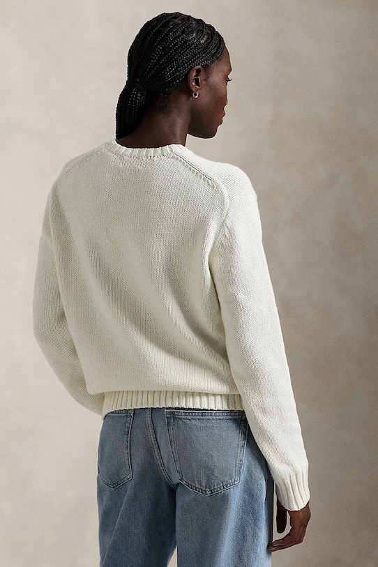 Свитер с примесью льна Polo Ralph Lauren 211966255 бежевый SS25