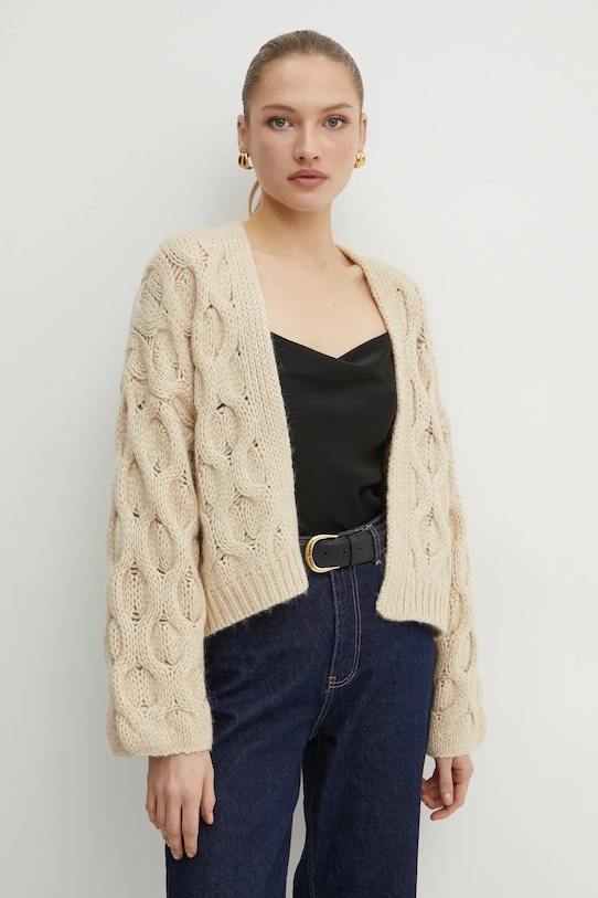 Boss Orange cardigan din amestec de lana uni bej 50531293