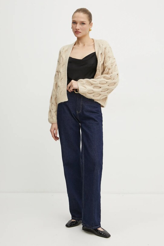 Boss Orange cardigan din amestec de lana 50531293 bej SS25