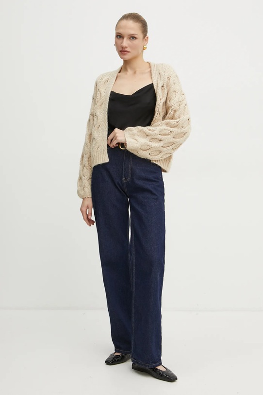 Boss Orange cardigan con aggiunta di lana 50531293 beige SS25