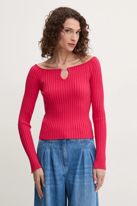 Πουλόβερ BOSS Orange άλλο ροζ 50531462