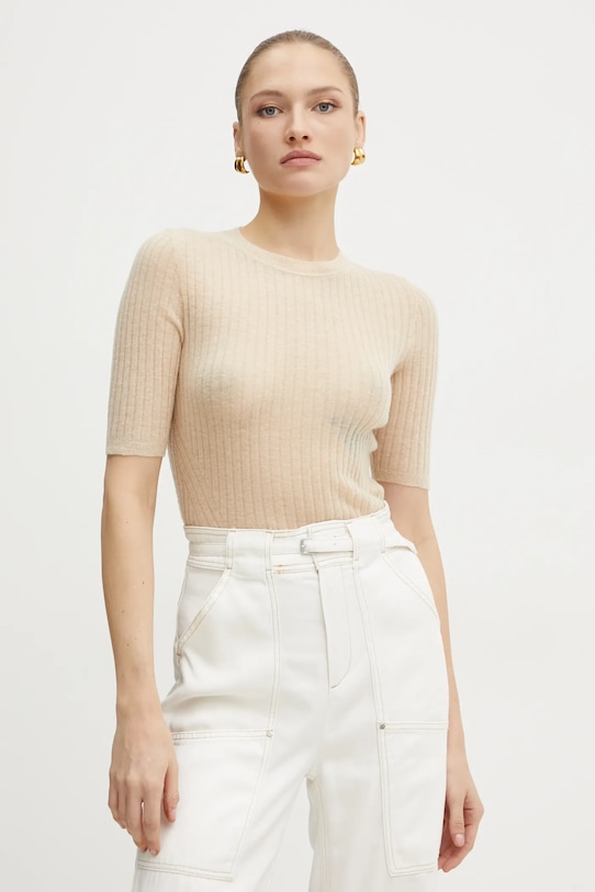 Boss Orange pulover de lana subtiri bej 50531475