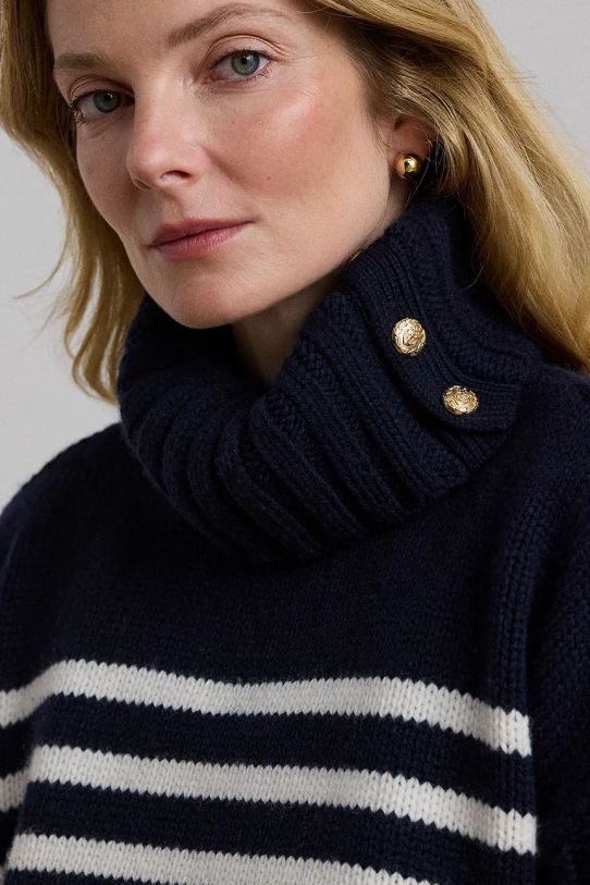 Lauren Ralph Lauren sweter wełniany granatowy 200957456