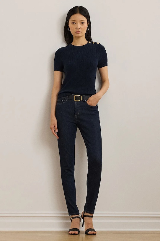 Одяг Бавовняний светр Lauren Ralph Lauren 200957474 темно-синій