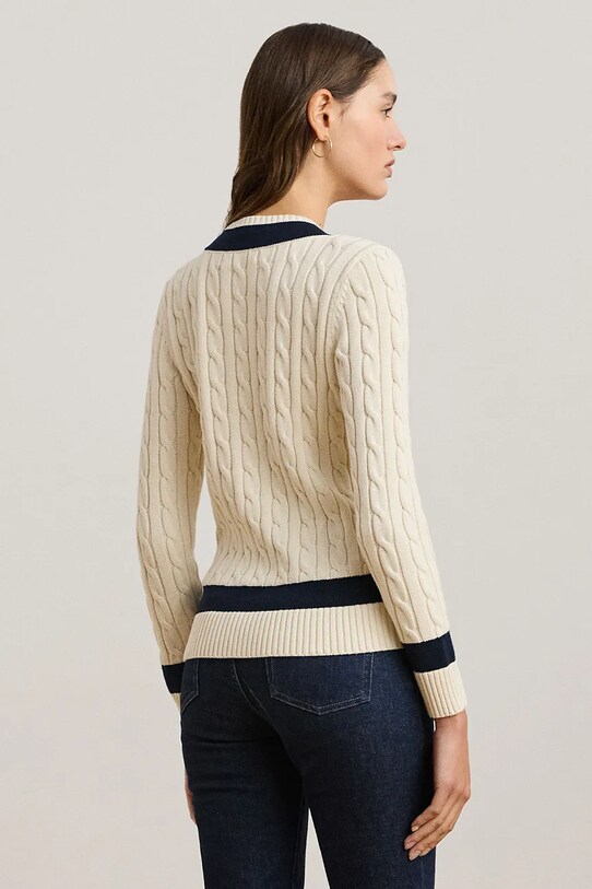 Bavlněný svetr Lauren Ralph Lauren 200957479 béžová SS25