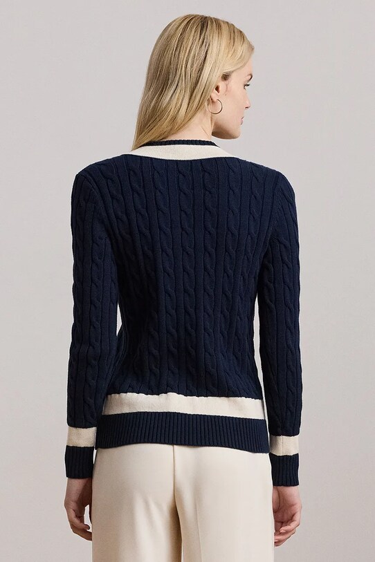 Lauren Ralph Lauren sweter bawełniany 200957479 granatowy SS25