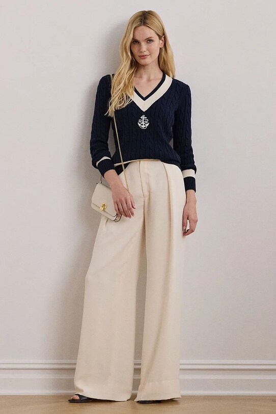 Odzież Lauren Ralph Lauren sweter bawełniany 200957479 granatowy