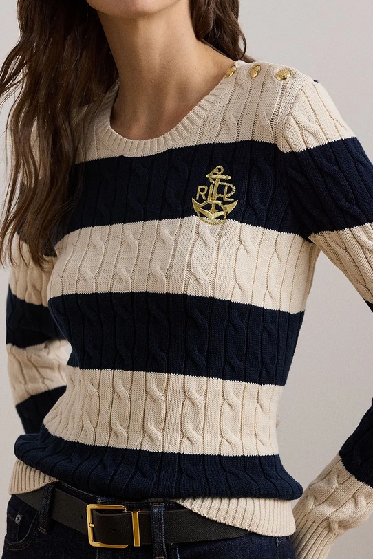 Bavlnený sveter Lauren Ralph Lauren béžová 200957480