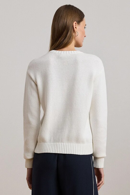 Lauren Ralph Lauren pulover de bumbac 200957565 alb SS25