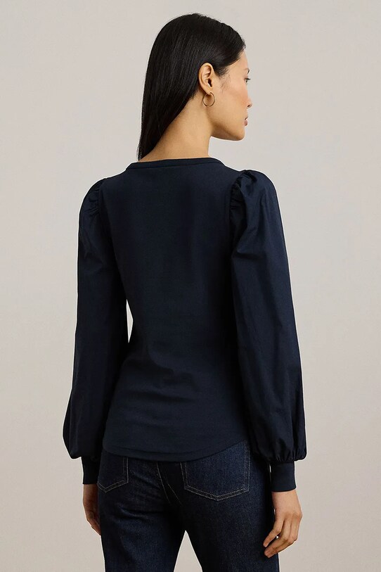Бавовняний светр Lauren Ralph Lauren 200957596 темно-синій SS25