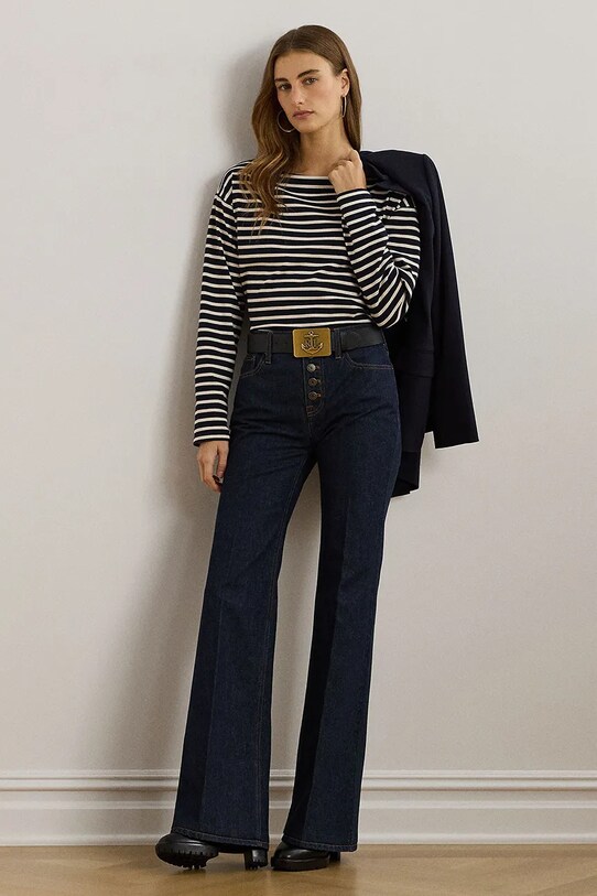 Bavlnený sveter Lauren Ralph Lauren tmavomodrá 200957604