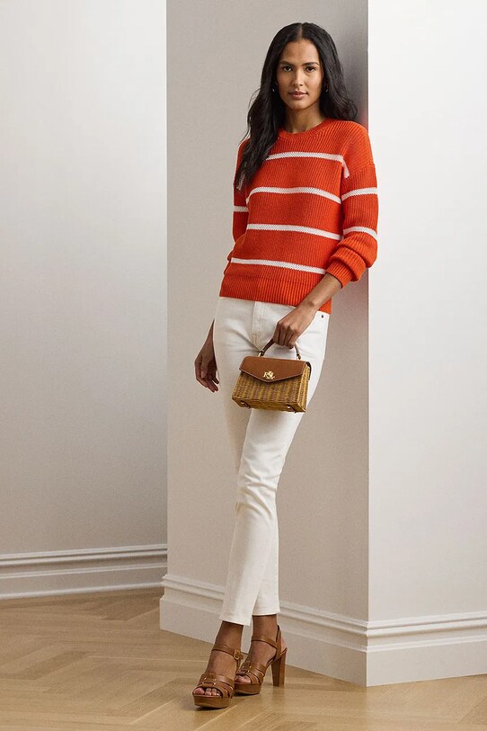Îmbrăcăminte Lauren Ralph Lauren pulover de bumbac 200957513 portocaliu