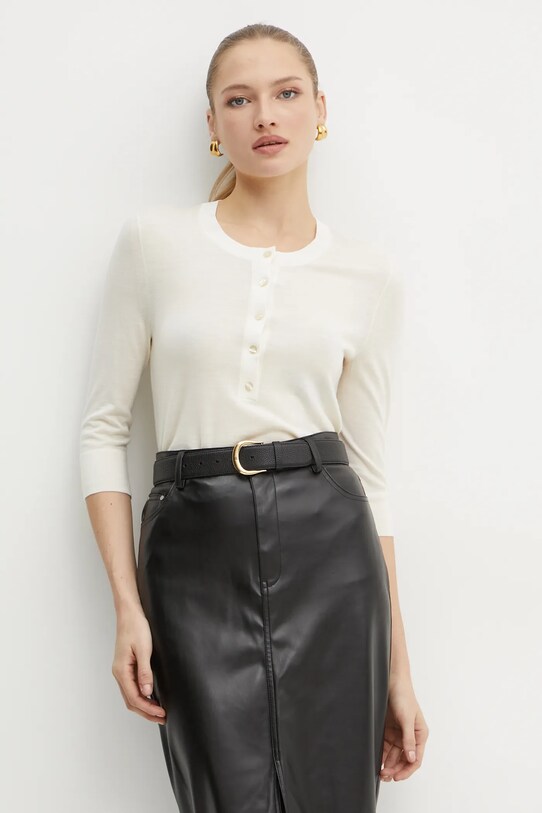 Вовняний светр BOSS інші бежевий 50530711