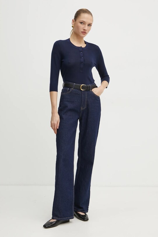 BOSS pulover de lana 50530711 bleumarin SS25