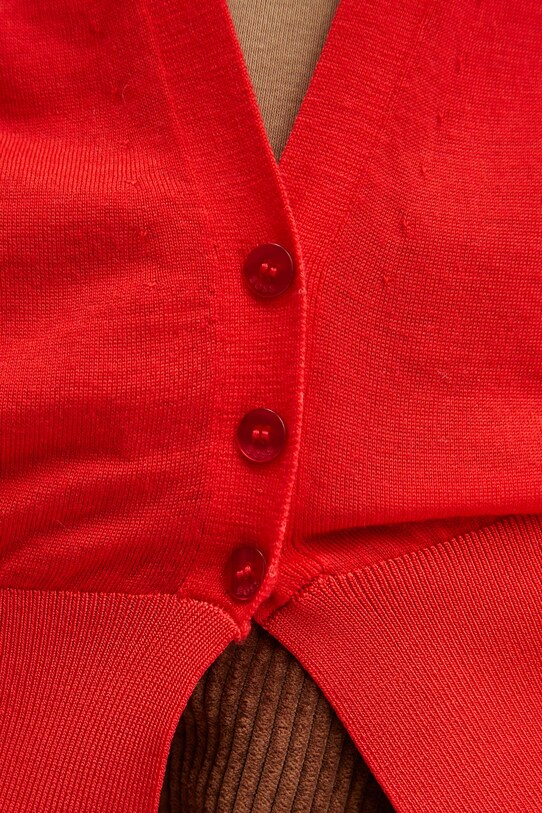 Μάλλινη ζακέτα BOSS 50530713 κόκκινο