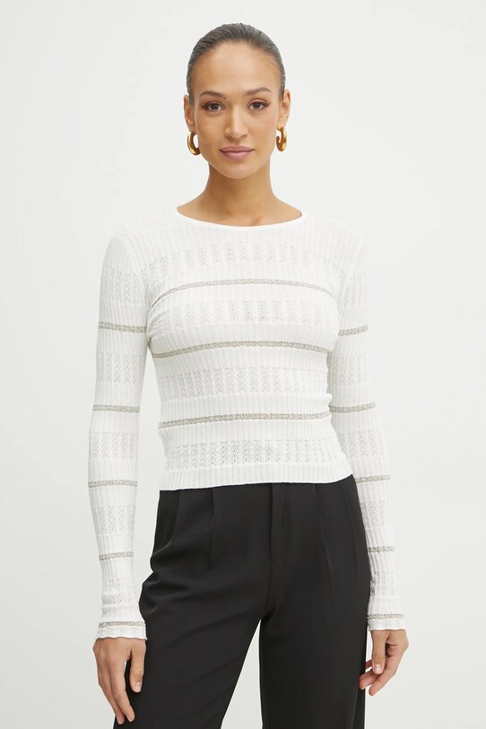 Pulover s dodatkom svile Pinko okrugli bijela 104735.A2FC