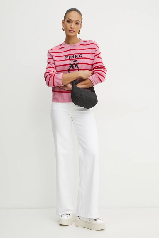 Pinko pulover de lana 104679.A2EV roz SS25