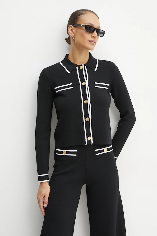 Karl Lagerfeld kardigan wzorzyste czarny A1W18033